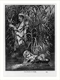 Historic Print XL Moses being found in the bullrushes 2 very similar engravings the find-ing of Mo-ses