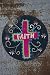 Natural Life Beautiful Pink Faith Cross Round Car Magnet