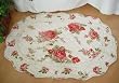 Shabby Chic "Merry Rose" Oval Quilted Bath Rug-C ECRU