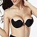 Liswic Sexy Women's Ultralite Backless Strapless Silicone Push-Up Reusable Bra(M-B-Cup C), Mango Shape, Black