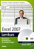 Eigenschaften Franzis  / Excel 2007 Lernkurs, 1 DVD-ROM Der bessere Einsteigerkurs für schnelle Erfolge!. Zuschauen - Zuhören - Mitmachen - Verstehen! Direkt von DVD lauffähig! Für Windows 98 SE, XP (SP2), Vista