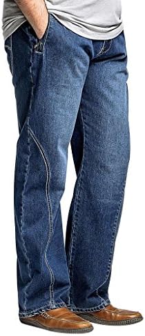 New Arrival Autumn Winter For Big and Tall Long Straight Mens Jeans Size 44 Blue