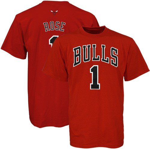 Derrick Rose adidas Red Name and Number Chicago Bulls T-Shirt Medium