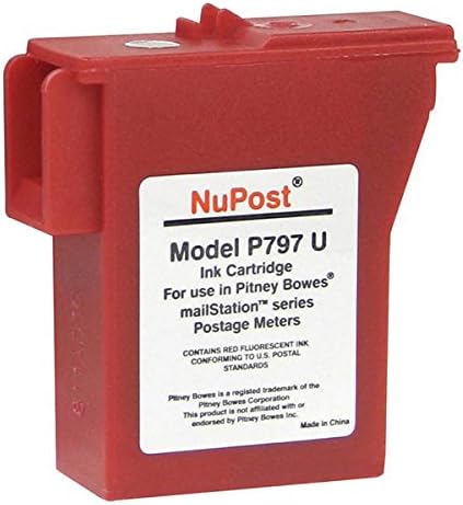 Nupost Pitney Bowes Postage Meter Mailstation/Mailstation2/K700/K7mo Red Ink Cartridge 800 Yield
