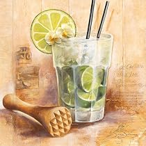 Eurographics K-SSV1028 Sonia Svenson, Caipirinha 20 x 20 cm, Keilrahmenbild (keine Einrahmung n&ouml;tig) - cocktails