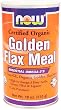 NOW Foods Certified Organic Golden Flax Seed Meal ,  22 Ounce Bag,  (Pack of 3)