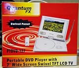 QUANTUM PTDVD-127 PORTABLE DVD PLAYER W/ 7 INCHES WIDE SWIVEL TFT LCD TV