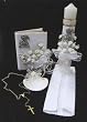 Baptism Gift Set - SPANISH - Rosary - Candle - New Testament - Cloth - Shell, Girl