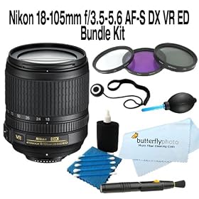 Click here to buy Nikon 18-105mm f 3.5-5.6 AF-S DX VR ED Nikkor Lens for Nikon Digital SLR Cameras + Filter Kit +....