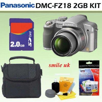 Panasonic Lumix DMC-FZ18 (Silver) 8.1MP Digital Camera + 2GB ACCESSORY KIT