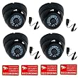 VideoSecu 4 Outdoor Day Night 600TVL Security Cameras 1/3" Sony CCD 3.6mm Wide View Angle Lens CCTV Cameras for DVR Home Surveillance System with Free Power Supplies W23