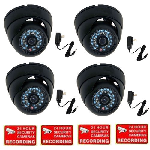VideoSecu 4 Outdoor Day Night 600TVL Security Cameras 1/3