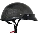 Ultra Low Profile Glossy Carbon-Fiber Motorcycle Half Helmet - Size : Small