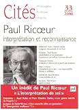 Cités, N° 33 : Paul Ricoeur