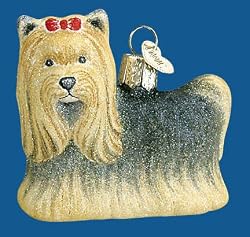 Glistening Yorkie Ornament