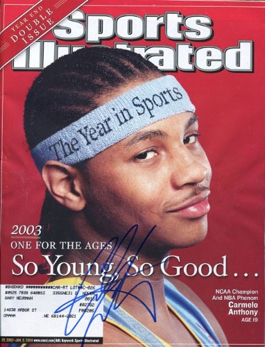 Carmelo Anthony Autographed/Hand Signed Dec. 29,2003 - Jan. 5, 2004 Sports Illustrated Magazine