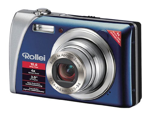 Rollei Flexline 140 Digitalkamera (10 Megapixel, 4-fach opt. Zoom, 7,6 cm (3 Zoll)Display, 30 mm Weit-Winkel-Objektiv) blau