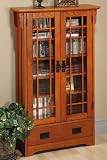 Craftsman Multimedia Cabinet Glass Dr/drawer Dark Oak
