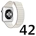 BRG Apple Watch Series 1 Series 2 Band 42mm Leather Loop with Adjustable Magnetic Closure iWatch Band Replacement Bracelet Strap for Apple Watch Sport and Edition 42mm Medium - White