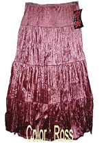 Ladies Sizes S/M/L/XL Filament Velour Knit Crussed Pannier Full Tier Skirts