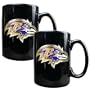NFL Baltimore Ravens Two Piece Black Ceramic Mug Set - Primary Logo