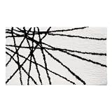 InterDesign Abstract 34-Inch by 21-Inch Rug, Black/White