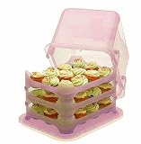 Cupcake Courier 36-Cupcake Plastic Storage Container, Petal Pink
