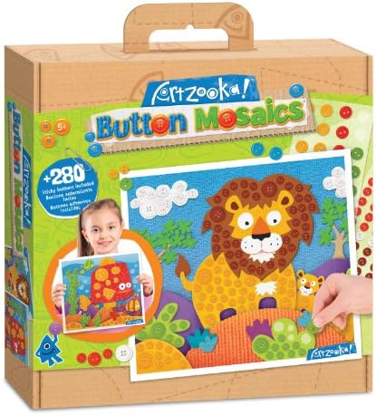Artzooka Lion and Fish Button Mosaics
