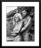When Dinosaurs Ruled The Earth Framed And Matted 8x10 B&W Photo (Victoria Vetri Robin Hawdon)