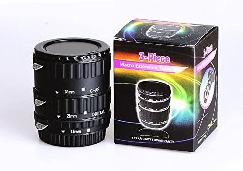 FODSLR AF Automatic Focus 13mm 21mm 31mm Macro Extension Tube for Canon EF EF-S - Includes: 13mm, 21mm, 31mm Full Autofocus Rings (plastic Bayonet) + Pouch