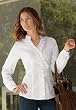 Chadwicks Ruffle-Front Poplin Top