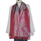 Premium Silk Scarves India Designer Accessory (red) ~ ShalinIndia