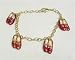 Toys : 7.5' Collectible Gold Wizard of Oz Red Ruby Slippers Charm Bracelet #92387