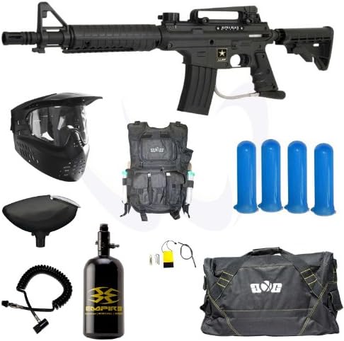 Tippmann US Army Alpha Black Elite Tactical Paintball Gun Advance N2 Pack