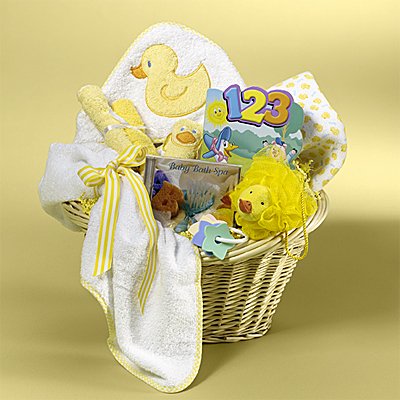 Bath Time For Baby Ducky Gift Basket--Medium