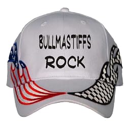Bull Mastiffs Rock USA Flag / Checker Racing Hat / Baseball Cap