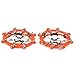 abcGoodefg One Pair Anti Slip 8 Teeth Ice Claws Crampons Non-Slip Shoes Cover Shoe Chains with Stainless Steel Chain Snow for Outdoor Ski Hiking Climbing Dig Ect. (Orange)