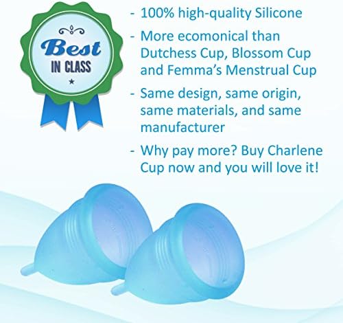 2 Charlene Menstrual Cup with 2 Free Bags - (Just Launched) (large, Blue)