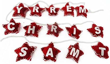 Decorative Door Hanging Ornaments Alphabet Patch Work Fabric Material Door Showpiece Red Home Décor Christmas Gift Item