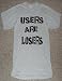 USERS ARE LOSERS STRAIGHT EDGE SXE ANTI DRUG ALCOHOL TOBACCO SUCKS GREY T SHIRT