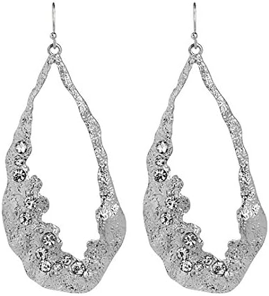 Blu Bijoux Silver Tear Drop Hoop Earrings