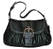 Coach Soho Pleated Leather Flap Shoulder Bag Purse Black - Coach 15204BLK