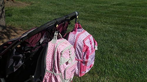 Stroller Hooks By The Dream Baby, 2 Set Pack, Unique Double Hook Design Holds 22 Pounds (11-pounds/hook) - Grey