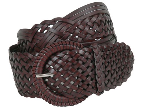 Ladies Genuine Leather Braided Woven Belt