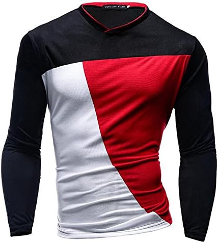 JFKFD Men's Polo Shirts Long Sleeve New Casual T-Shirts Tee Tops Slim Fit Stylish(Black)