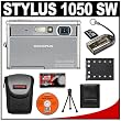 Olympus Stylus 1050 SW 10.1MP Waterproof / Shockproof Digital Camera (Silver) + 4GB MicroSD Card + Spare Li-42B Battery + Case + Accessory Kit