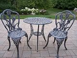 51oLkYbYn2L. SL160  Garden/Outdoor/Patio Tulip 3 Bistro Set in Antique Pewter
