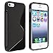 eForCity TPU Rubber Skin Case Compatible with Apple iPhone 5 / 5S, Black S Shape