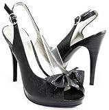 Rockabilly Peep-Toe Slingback Pumps Bows
