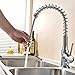 YoungQI Pull Down Swivel & Spring Kitchen Faucet Hot and Cold Kitchen Sink Faucet,Chrome Polished